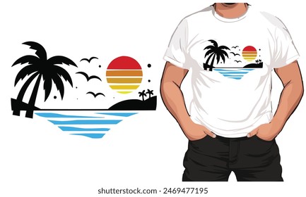 Summer t-shirt design vector illustration