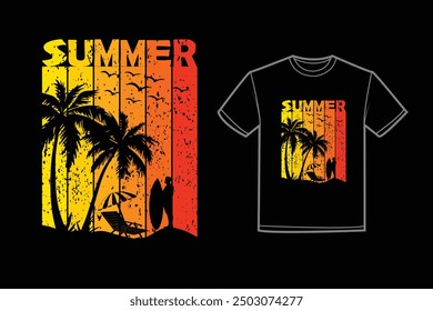 summer t-shirt design vector and illustrator