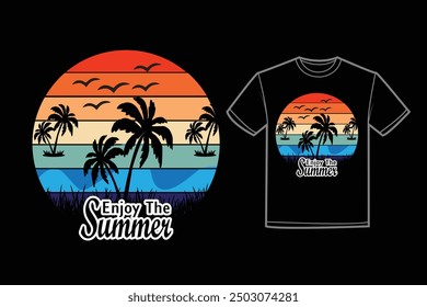 summer t-shirt design vector and illustrator