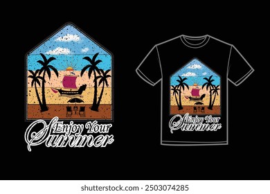 summer t-shirt design vector and illustrator