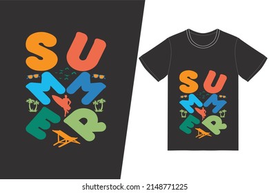 Summer T-shirt design. Summer t-shirt design vector. For t-shirt print and other uses.
