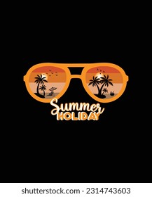 Summer T-Shirt Design Vector Sunglasses