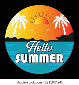 Summer t-shirt design vector template