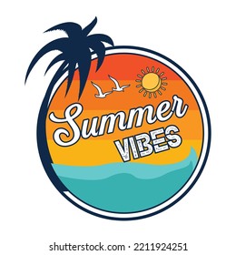 Summer t-shirt design vector template