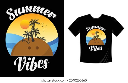 Summer T-shirt design, Summer Vibes T-shirt design