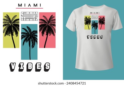 Vibes de verano de diseño de camisetas de verano