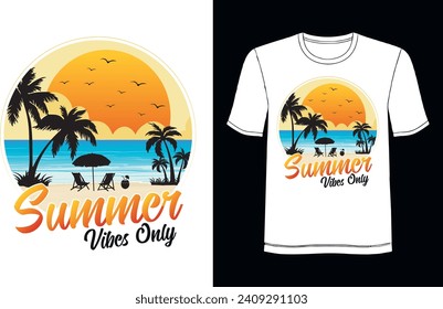 Summer T-shirt Design. Summer Vibes Only.