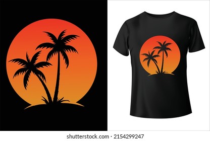 Summer t-shirt design, summer vintage t-shirt design, summer beach t-shirt template color, T-shirt design 