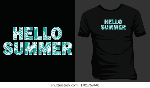 Summer t-shirt design-hello summer typography vector