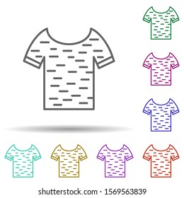 Summer t-shirt in multi color style icon. Simple thin line, outline vector of summer clothes icons for ui and ux, website or mobile application