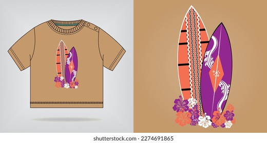Summer T-shirt Print Design And Free Mockup