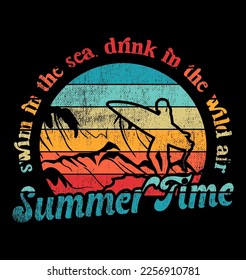 Summer Tshirt Vector Graphic Retro 80's