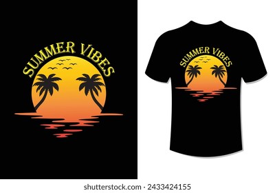 Summer T-shirt" Summer vibes " Design or Vacation Shirts