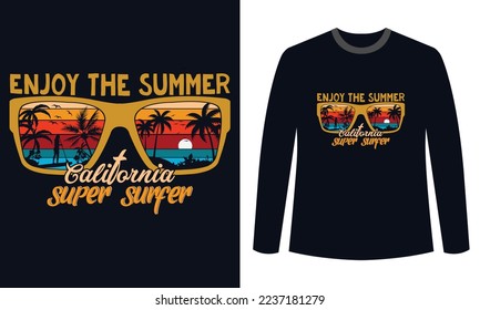 Summer t-shirts Design enjoy the summer california super surfer