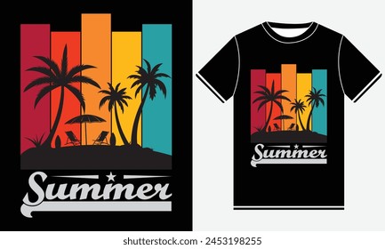 Summer t-shirts design, Paradise T-shirt Designs, Vintage Tshirt Design, illustration vector art, Sunset Print T-shirts, Hot Summer, Summer T-shirt Design Template, Sun, Print svg