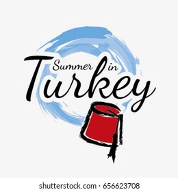Summer in Turkey banner. Template for logo