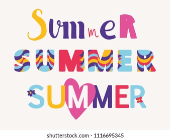 Summer Typographic. Vector illustration. EPS 10.