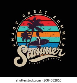 Summer typographic vector t-shirt design