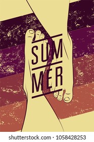Summer typographic vintage grunge poster design. Retro vector illustration.