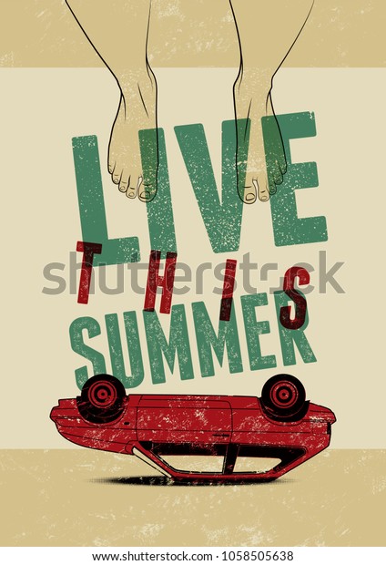 Summer typographic vintage grunge poster\
design. Retro vector\
illustration.