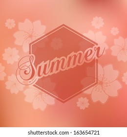 Summer Typography Background - colour background with flowers
