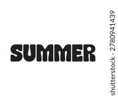 Summer typography in bold black letters on a white background