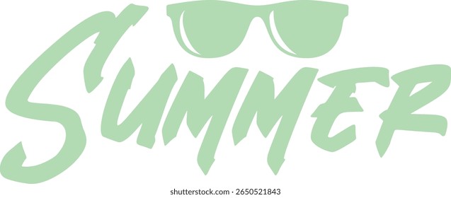 Summer typography clip art design on plain white transparent isolated background for sign, decal, card, shirt, hoodie, sweatshirt, apparel, tag, mug, icon, poster or badge