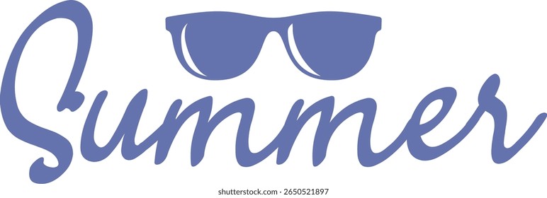 Summer typography clip art design on plain white transparent isolated background for sign, decal, card, shirt, hoodie, sweatshirt, apparel, tag, mug, icon, poster or badge