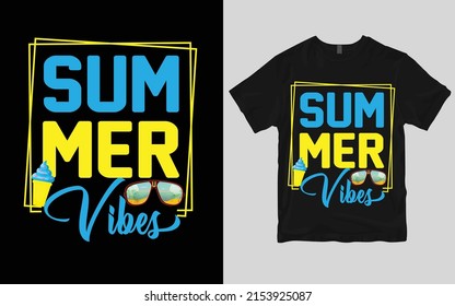 Summer typography custom t shirt design.