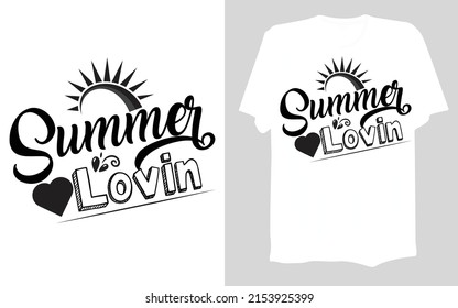 Summer typography custom t shirt design.
