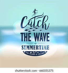 Summer Typography Design - Banner for summer sea side vacation or beach party