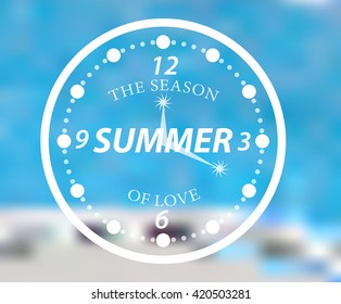 Summer typography design. Summer logotype.