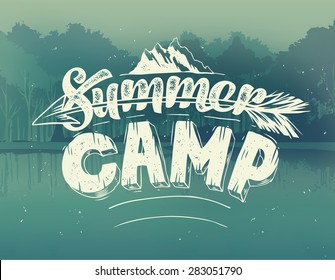 Summer typography design on vector background