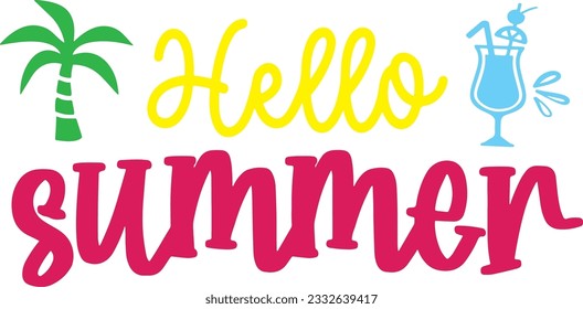 Summer Typography Design. Printing For T shirt, Banner, Poster etc.
