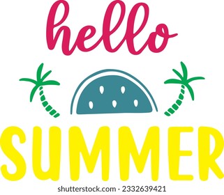 Summer Typography Design. Printing For T shirt, Banner, Poster etc.