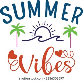 Summer Typography Design. Printing For T shirt, Banner, Poster etc.