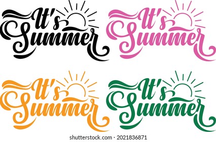 it's summer typography design template