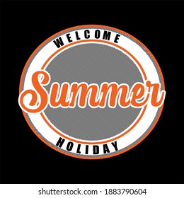 Summer typography design t-shirt print vector illustration 