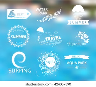 Summer typography designs. Summer logotypes set.