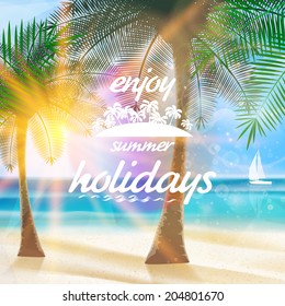 Summer typography holidays template. EPS10