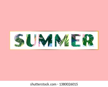 summer typography label