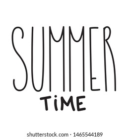 Summer typography sign. Holiday text for decoration. Lettering hand drawn. Calligraphy for logo, template. Decorative type for home, print, web, banners, posters. 
