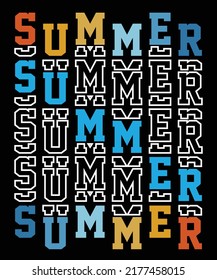 Summer typography T shirt design 