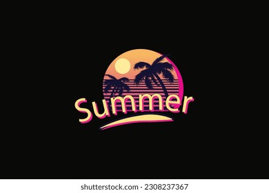 summer typography t shirt design