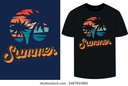 Summer typography t shirt design vector illustration 