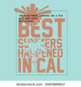 Tipografía de verano. Gráficos de camiseta. estampado. Vector