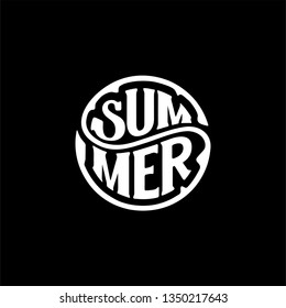 Summer. Typography for t shirt. Handwritten circular calligraphy lettering for greeting cards, posters, prints for home decorations. Vector illustration