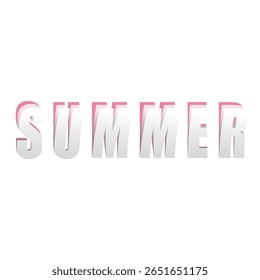 Summer typography text effect vector design . Editable Peel off text effect flat vector illustration.