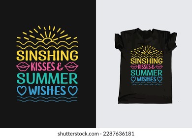 Summer Typography T-shirt Design, Summer and beach Quotes lettering svg design Summer vibes Graphic tee print and merchandise, sticker, banner, poster, flyer, badge,vector illustration 