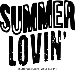 Summer Lovin’ Typography T-shirt Design, Strand T-shirt Design, zomer retro boho design, Vintage Distressed, vector bestand, silhouet bestand, typemachine